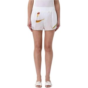 Genny, Dames, Korte broeken, Wit, Maat: M Linnen,