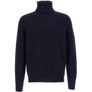 Ma'ry'ya, Heren, Truien, Blauw, Maat: XL Wol,