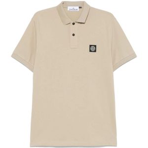 Stone Island, Heren, Tops, Beige, Maat: 2XL Katoen,