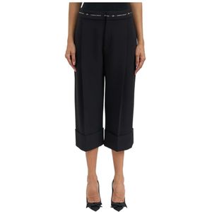 Elisabetta Franchi, Heren, Broeken, Zwart, Maat: XS Leer,