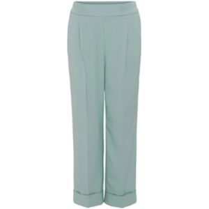 Groene broek met elastische taille -7/8 lengte