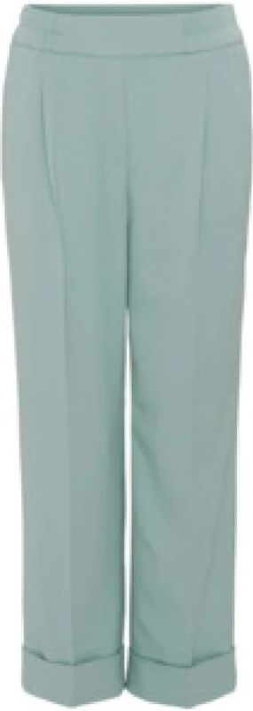 Groene broek met elastische taille -7/8 lengte