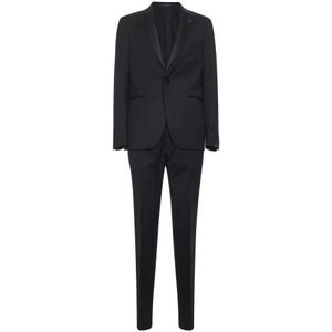 Tagliatore, Heren, Pakken, Blauw, Maat: S Wol,