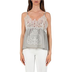 Maurizio Mykonos, Dames, Tops, Grijs, Maat: M Zijde,