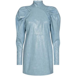 Rotate Birger Christensen, Dames, Jurken, Blauw, Maat: M Katoen,