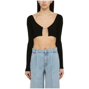 Jacquemus, Dames, Truien, Zwart, Maat: M