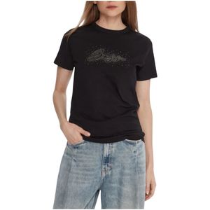 Hugo, Dames, Tops, Zwart, Maat: M Katoen,