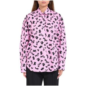 Msgm, Dames, Blouses & Shirts, Veelkleurig, Maat: S Katoen,