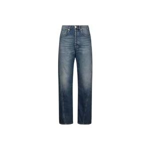 Lanvin Blauwe Twisted Leg Broek , Blue , Heren , Maat: W29