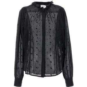 Marant étoile, Dames, Blouses & Shirts, Zwart, Maat: M Katoen,
