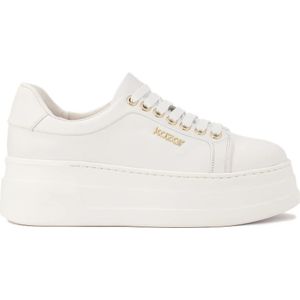 Kazar - Witte Leren Sneakers - Dames - Dikke Zool