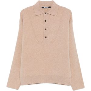 Jacquemus, Heren, Truien, Beige, Maat: S Wol,