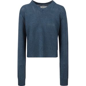 Maison Margiela, Dames, Truien, Blauw, Maat: L