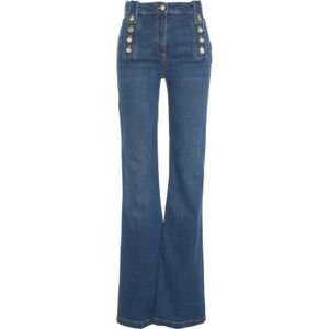 Elisabetta Franchi, Dames, Jeans, Blauw, Maat: W27 Katoen,