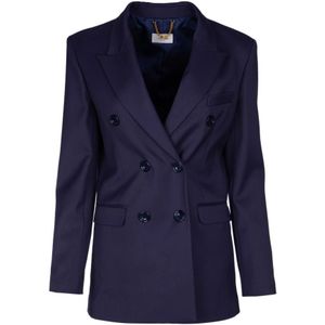 Elisabetta Franchi, Dames, Jassen, Blauw, Maat: XS