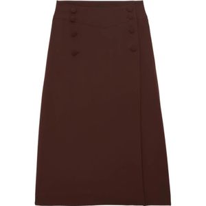 Ines de la Fressange Paris, Dames, Rokken, Bruin, Maat: XS Satijn,