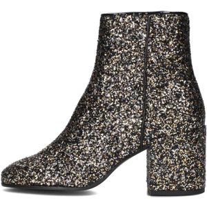 Nubikk Glitter Blokhak Enkellaarsjes , Black , Dames , Maat: 37 EU