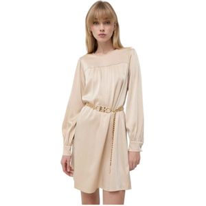 Michael Kors, Dames, Jurken, Beige, Maat: M Satijn,