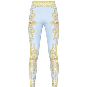 Versace, Dames, Broeken, Blauw, Maat: S Nylon,