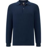 Boggi Milano - Cashmere Blend Polo - Blauw - Heren - Ronde Hals - Lange Mouwen