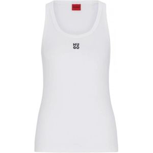 HUGO Datamia - Wit - 66% Katoen, 29% Polyester (Gerecycled), 5% Elastaan