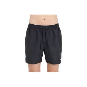 Nike Zwarte Strand Shorts Tape , Black , Heren , Maat: L