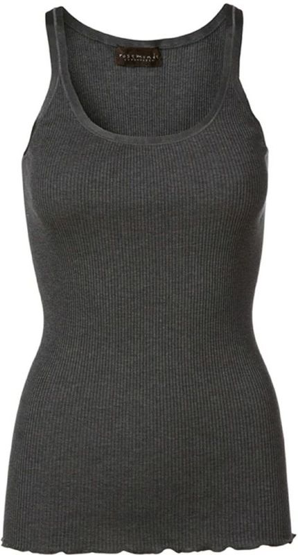 Rosemunde - Top - Antraciet - Mouwloos - Aansluitende Pasvorm