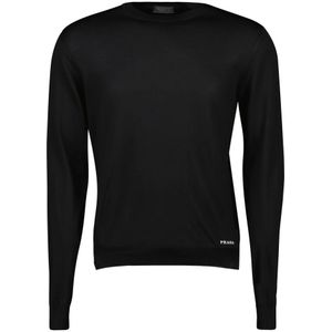 Prada, Heren, Truien, Zwart, Maat: M Zijde,