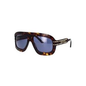 Dior Moderne geometrische zonnebril met blauwe lenzen , Brown , unisex , Maat: 58 MM