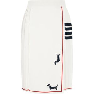Thom Browne, Dames, Rokken, Wit, Maat: 3XS Viscose,