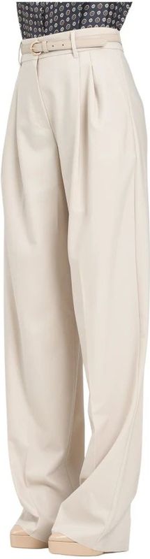 Max Mara Studio, Dames, Broeken, Wit, Maat: XS Poliester,