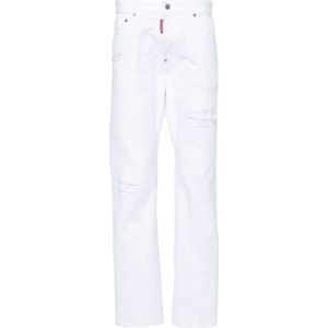 Dsquared2 Straight Broeken , White , Heren , Maat: L