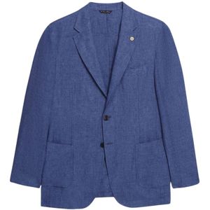 Brooks Brothers, Heren, Jassen, Blauw, Maat: S Linnen,