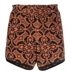 Marine Serre, Heren, Korte broeken, Oranje, Maat: S Katoen,