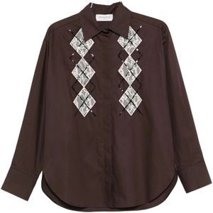 Ermanno Scervino, Dames, Blouses & Shirts, Bruin, Maat: XS