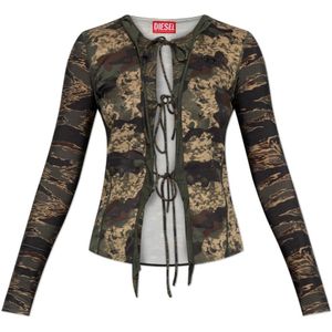 DIESEL Shirt 'T-AFRY'  bruin / kaki / olijfgroen / zwart
