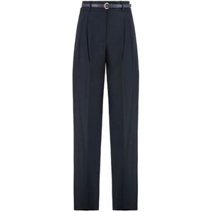 Max Mara Studio, Dames, Broeken, Blauw, Maat: M Wol,