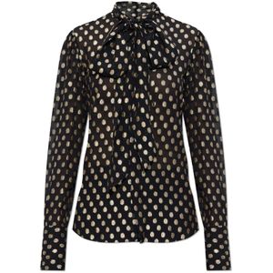 Dsquared2, Dames, Blouses & Shirts, Zwart, Maat: 2XS Leer,