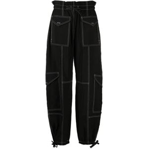 Ganni, Dames, Broeken, Zwart, Maat: S Viscose,
