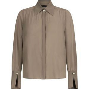 Liu Jo, Dames, Blouses & Shirts, Grijs, Maat: S Poliester,