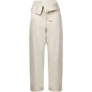 J.w. Anderson - Broek - Wit - Viscose/Zijde - Voorplooi met Gesp