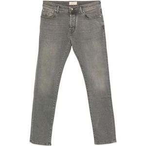Jacob Cohën, Heren, Jeans, Grijs, Maat: W34 Leer,