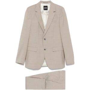 Hugo Boss - Houston - Pak - Beige - Wol - Slim Fit - Micro-patroon