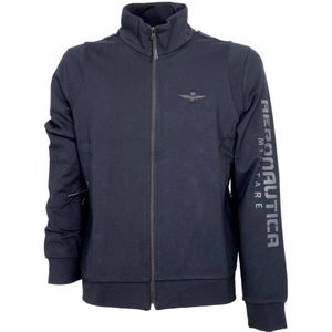 Aeronautica Militare, Heren, Sweatshirts & Hoodies, Blauw, Maat: 4XL Viscose,