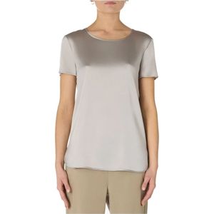 Max Mara, Dames, Blouses & Shirts, Grijs, Maat: XL Zijde,