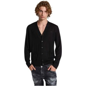 Dsquared2, Heren, Truien, Zwart, Maat: M Wol,