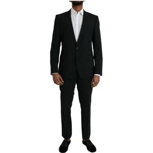Dolce & Gabbana, Heren, Pakken, Zwart, Maat: S Wol,