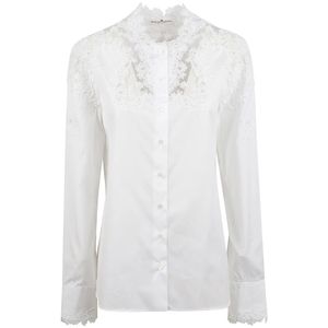 Ermanno Scervino, Dames, Blouses & Shirts, Wit, Maat: 2XS Katoen,