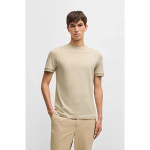Boss - Heren - T-shirt - Beige - Slim Fit, Katoen