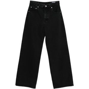 Jacquemus - Wide Leg Jeans - Zwart - Dames - 100% Katoen